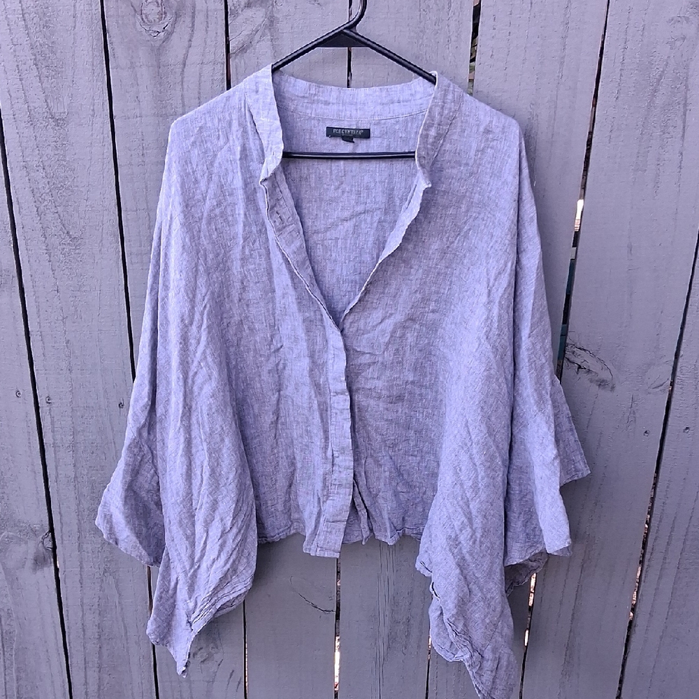 Light Gray Linen Blouse
